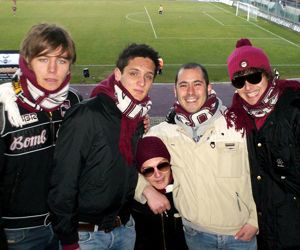 Alessio, Francesco, Luchino, Poggio e Peiote allo stadio